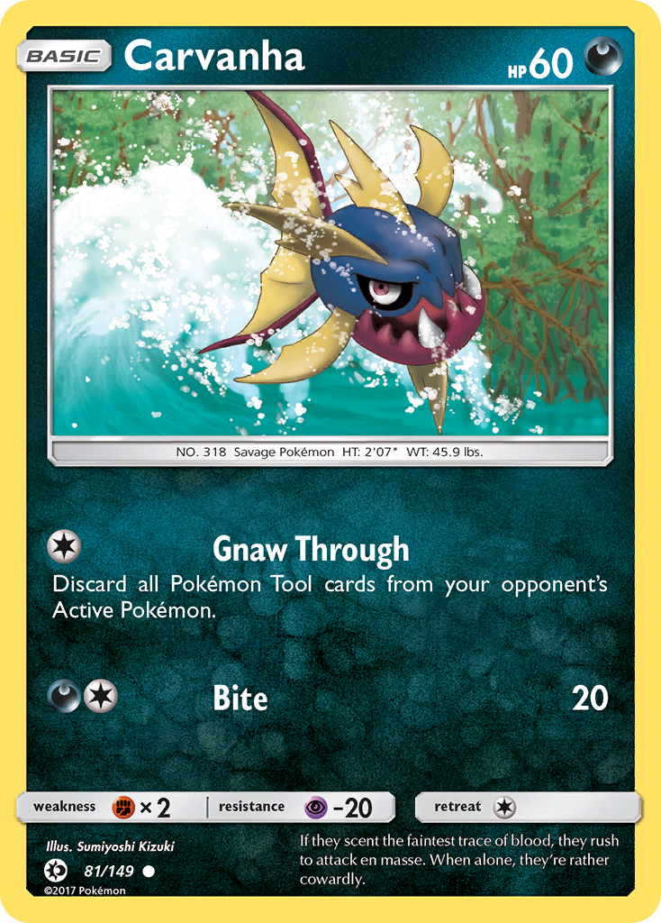 Carvanha (81/149) [Sun & Moon: Base Set] | Gear Gaming Fayetteville