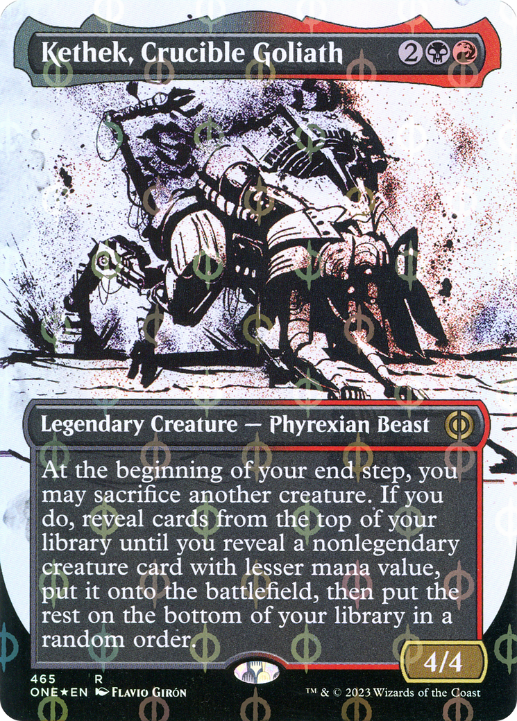 Kethek, Crucible Goliath (Borderless Ichor Step-and-Compleat Foil) [Phyrexia: All Will Be One] | Gear Gaming Fayetteville