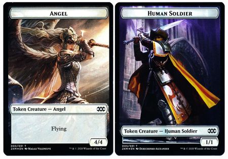 Angel // Human Soldier Double-Sided Token [Double Masters Tokens] | Gear Gaming Fayetteville