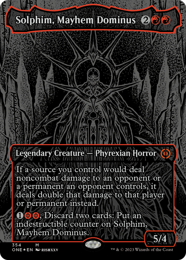 Solphim, Mayhem Dominus (Oil Slick Raised Foil) [Phyrexia: All Will Be One] | Gear Gaming Fayetteville