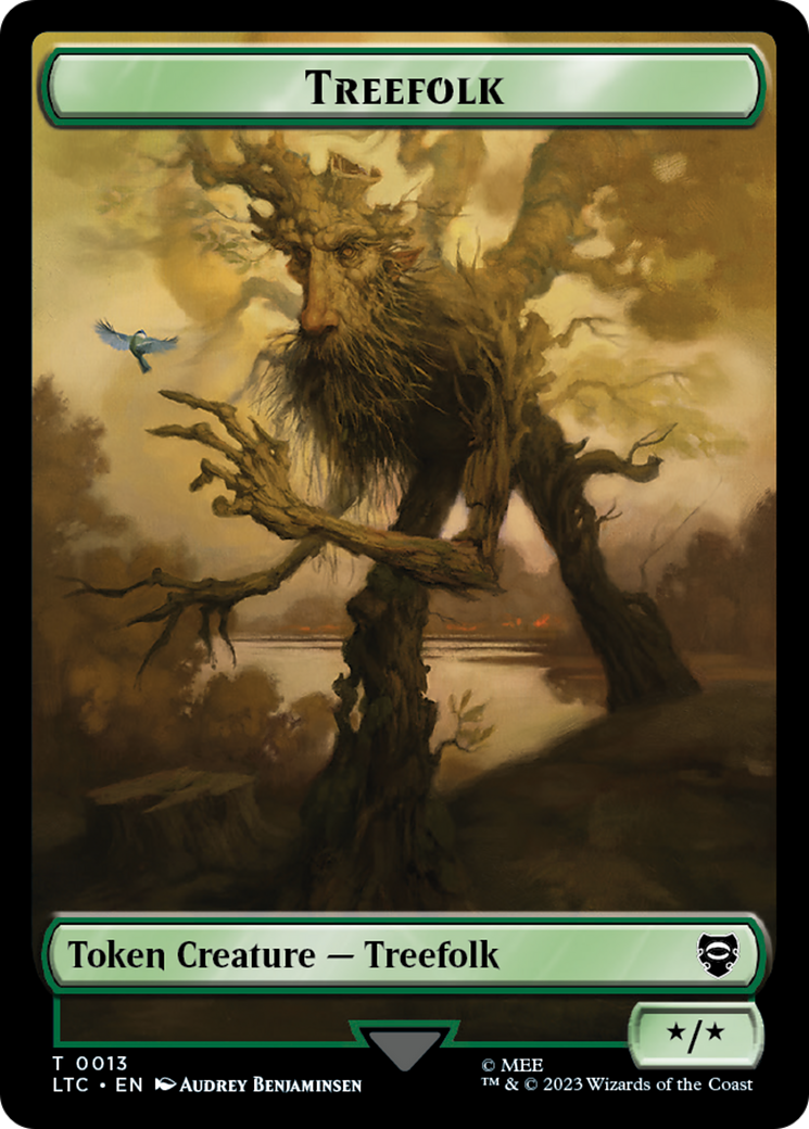 Beast // Treefolk Double Sided Token [The Lord of the Rings: Tales of Middle-Earth Commander Tokens] | Gear Gaming Fayetteville