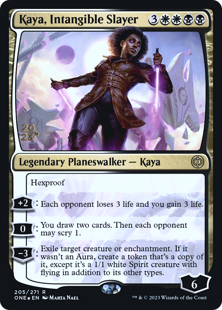 Kaya, Intangible Slayer [Phyrexia: All Will Be One Prerelease Promos] | Gear Gaming Fayetteville