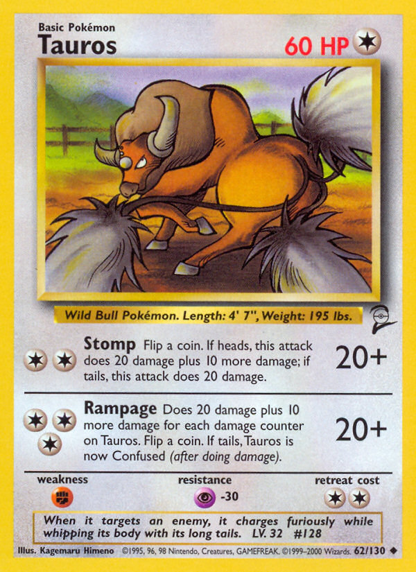 Tauros (62/130) [Base Set 2] | Gear Gaming Fayetteville