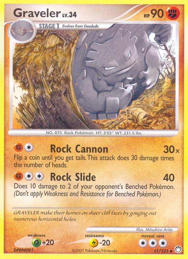 Graveler (51/123) [Diamond & Pearl: Mysterious Treasures] | Gear Gaming Fayetteville