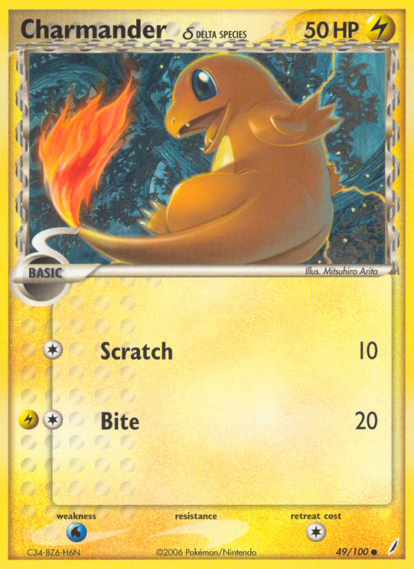 Charmander (49/100) (Delta Species) [EX: Crystal Guardians] | Gear Gaming Fayetteville