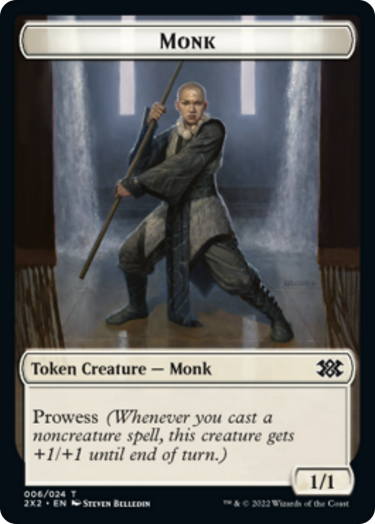 Bear // Monk Double-Sided Token [Double Masters 2022 Tokens] | Gear Gaming Fayetteville