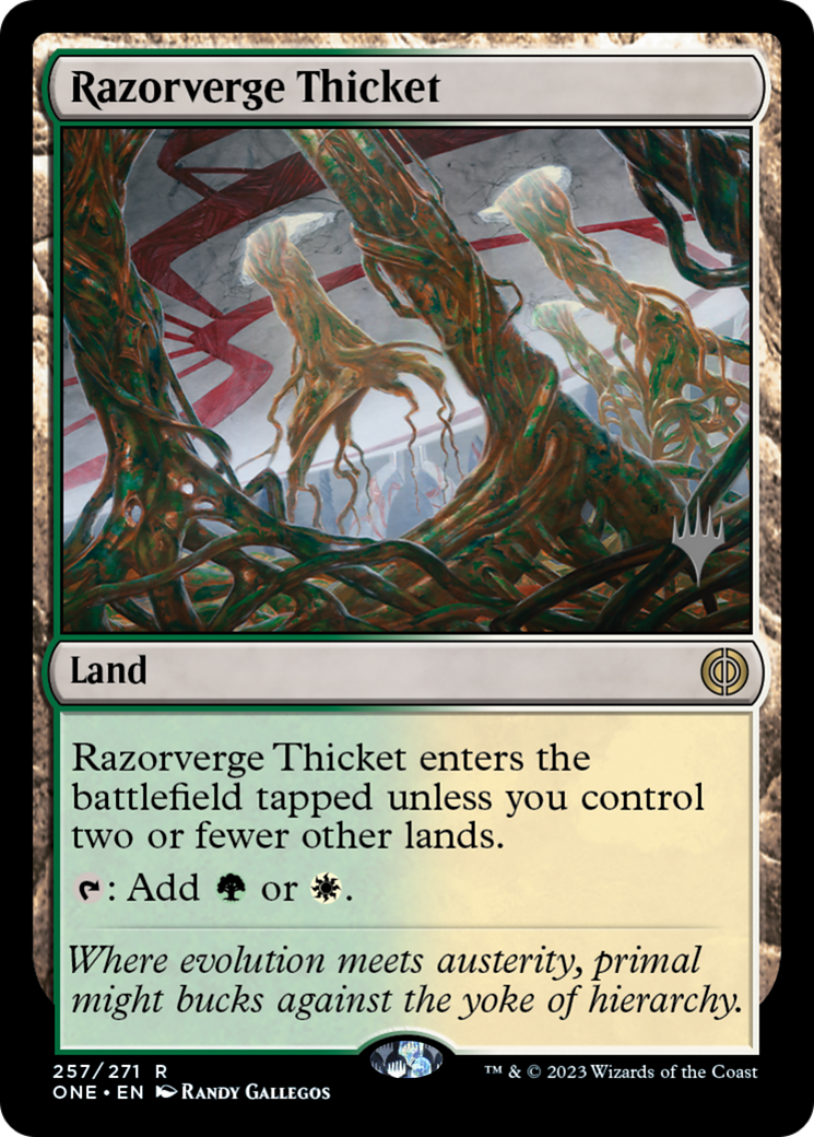 Razorverge Thicket (Promo Pack) [Phyrexia: All Will Be One Promos] | Gear Gaming Fayetteville