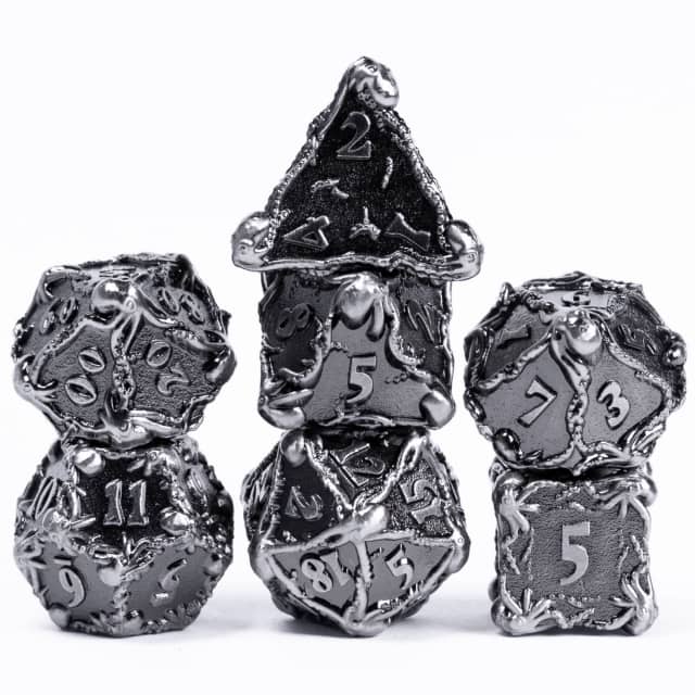 Udixi Ancient Silver Octopus Metal Dice | Gear Gaming Fayetteville