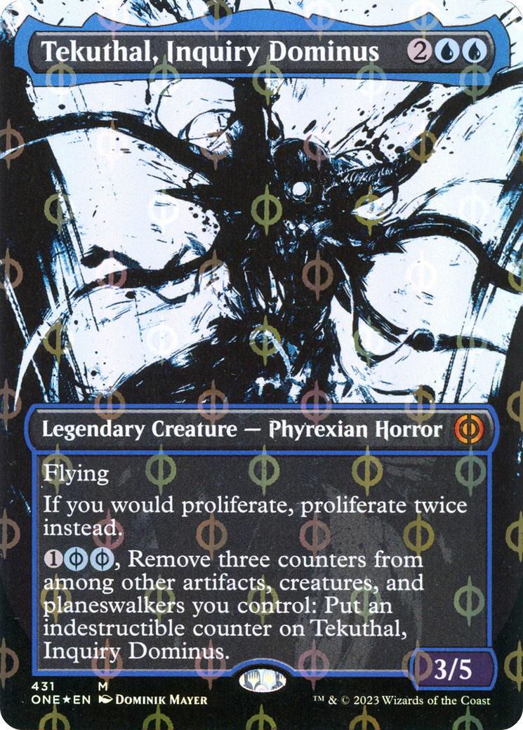 Tekuthal, Inquiry Dominus (Borderless Ichor Step-and-Compleat Foil) [Phyrexia: All Will Be One] | Gear Gaming Fayetteville