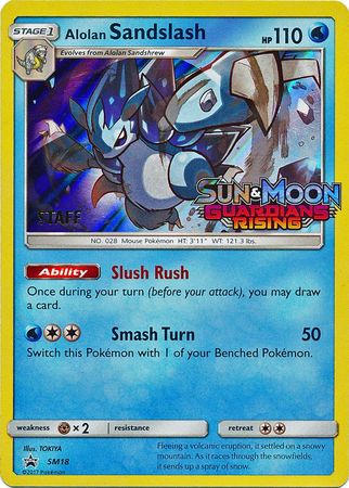 Alolan Sandslash (SM18) (Staff Prerelease Promo) [Sun & Moon: Black Star Promos] | Gear Gaming Fayetteville