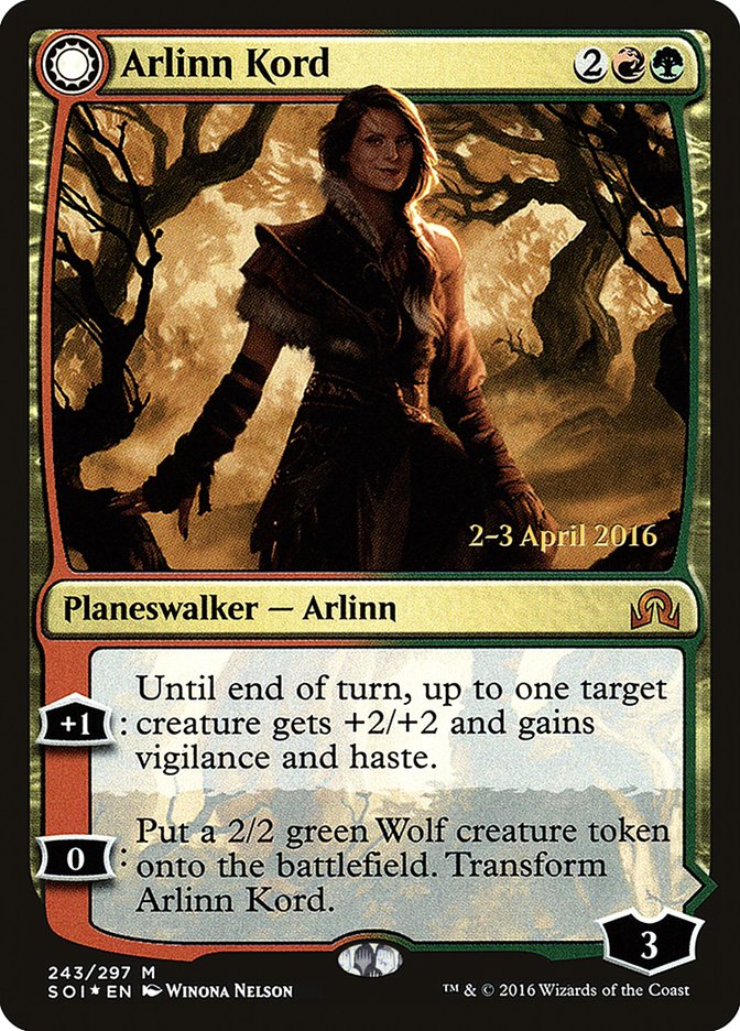 Arlinn Kord // Arlinn, Embraced by the Moon [Shadows over Innistrad Prerelease Promos] | Gear Gaming Fayetteville