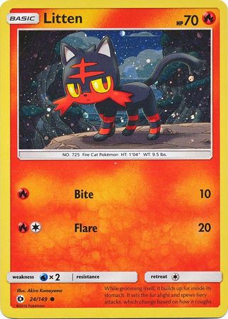 Litten (24/149) (Cosmos Holo) [Sun & Moon: Base Set] | Gear Gaming Fayetteville