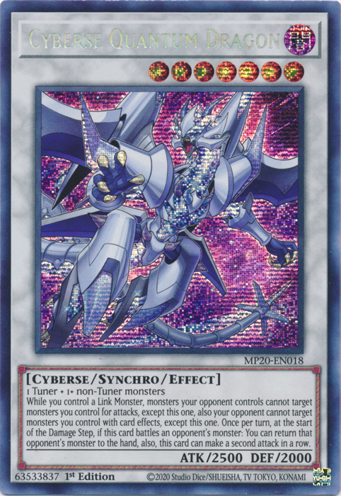 Cyberse Quantum Dragon [MP20-EN018] Prismatic Secret Rare | Gear Gaming Fayetteville