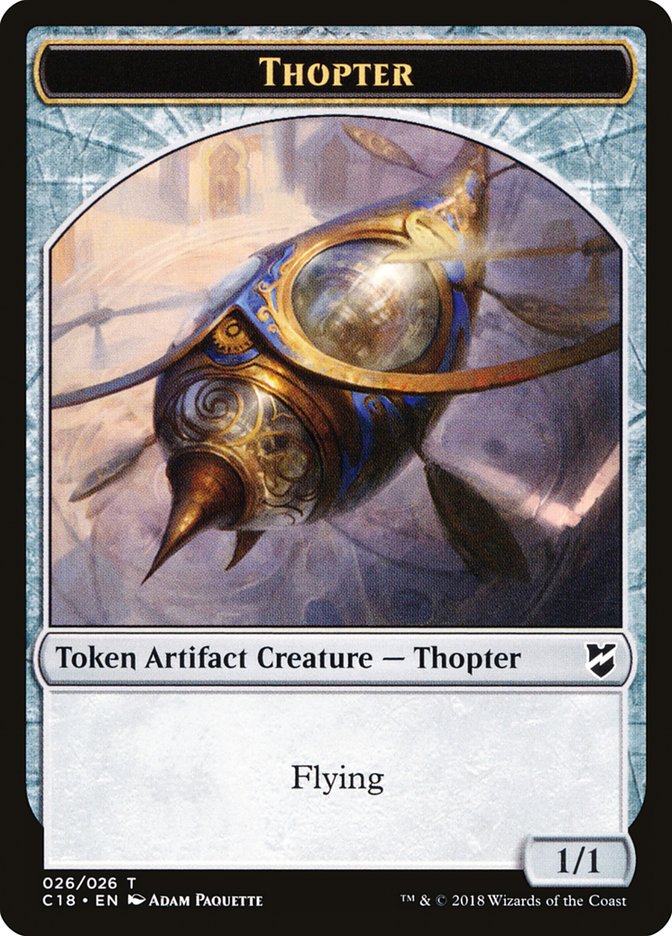 Cat Warrior // Thopter (026) Double-Sided Token [Commander 2018 Tokens] | Gear Gaming Fayetteville