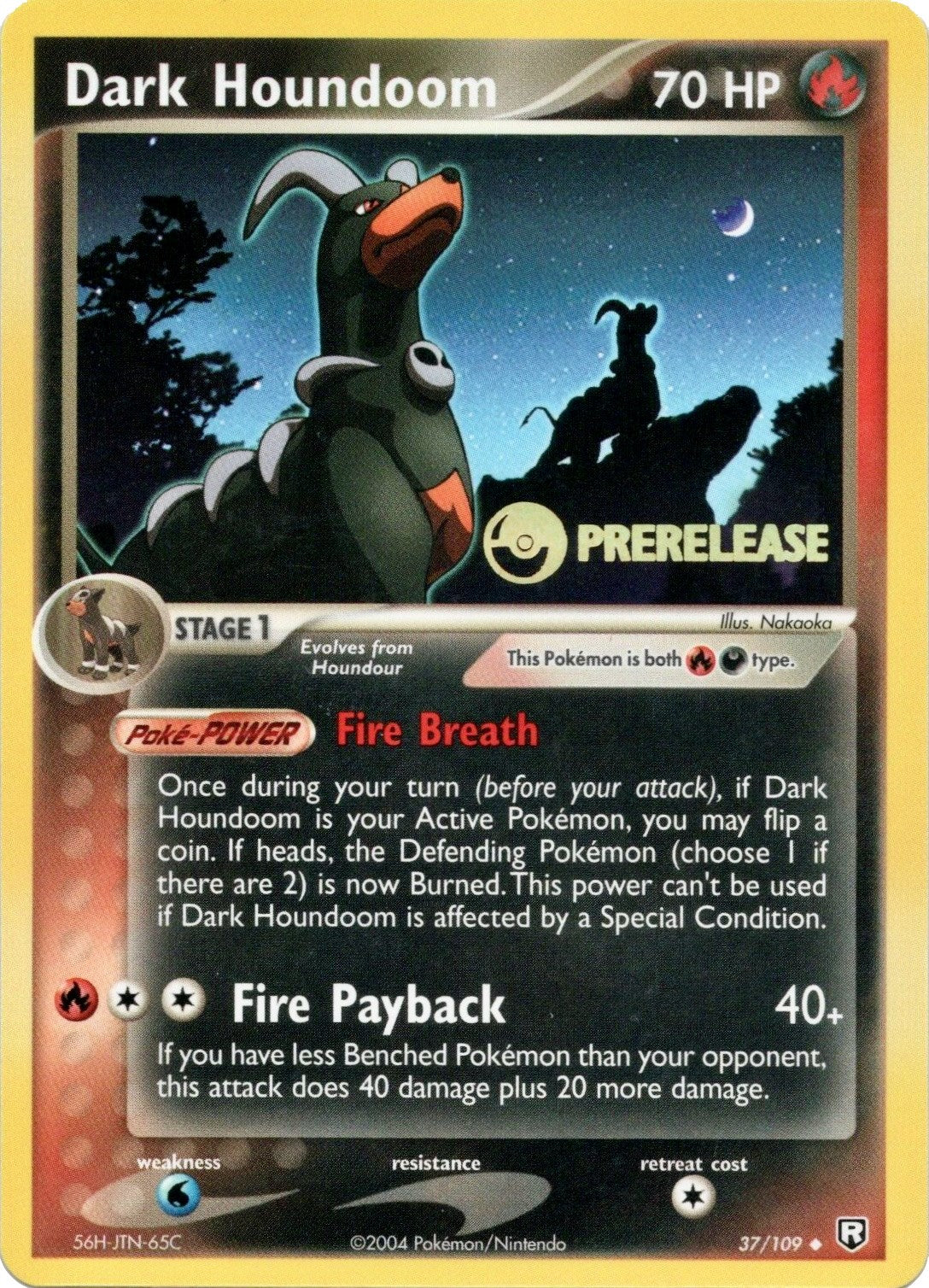 Dark Houndoom (37/109) (Prerelease Promo) [EX: Team Rocket Returns] | Gear Gaming Fayetteville