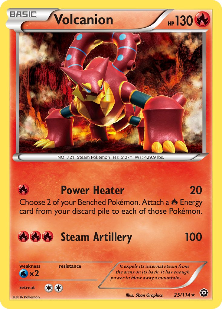 Volcanion (25/114) (Cracked Ice Holo) (Theme Deck Exclusive) [XY: Steam Siege] | Gear Gaming Fayetteville