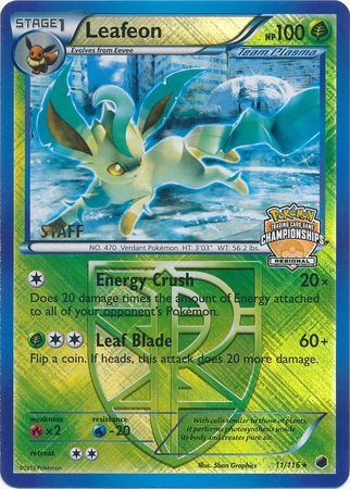 Leafeon (11/116) (Regional Championship Promo Staff) [Black & White: Plasma Freeze] | Gear Gaming Fayetteville