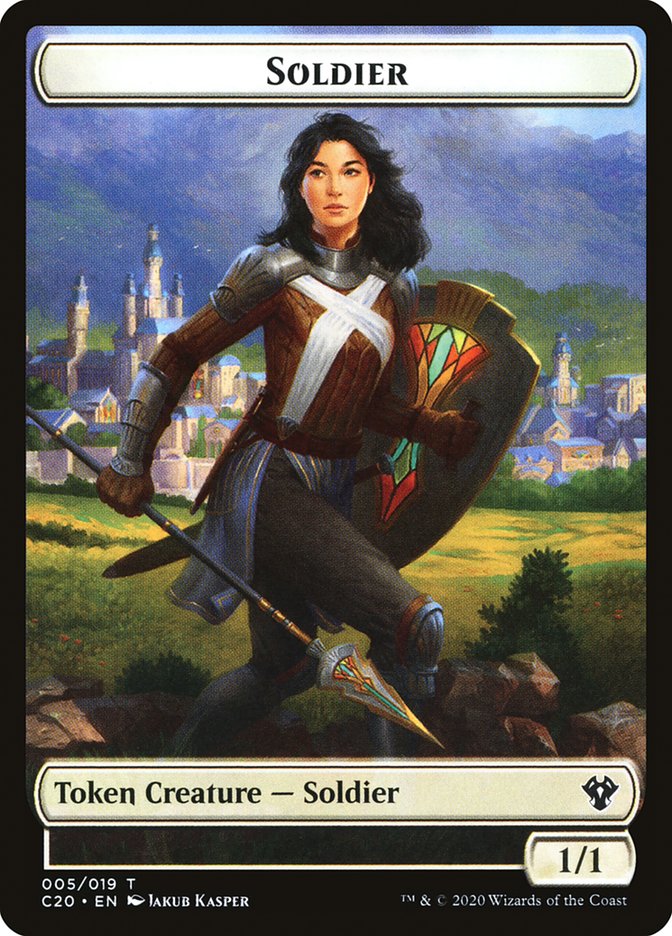 Human Soldier (005) // Drake Double-Sided Token [Commander 2020 Tokens] | Gear Gaming Fayetteville