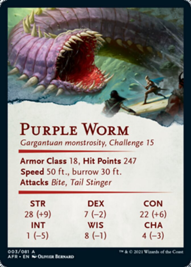 Purple Worm Art Card [Dungeons & Dragons: Adventures in the Forgotten Realms Art Series] | Gear Gaming Fayetteville