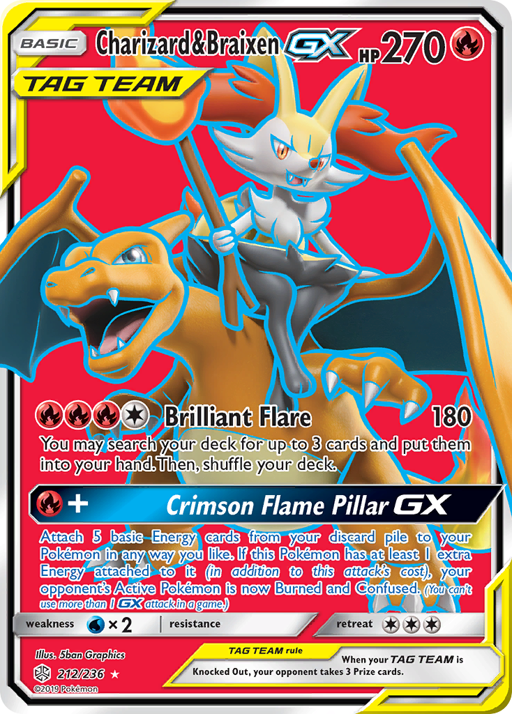 Charizard & Braixen GX (212/236) [Sun & Moon: Cosmic Eclipse] | Gear Gaming Fayetteville