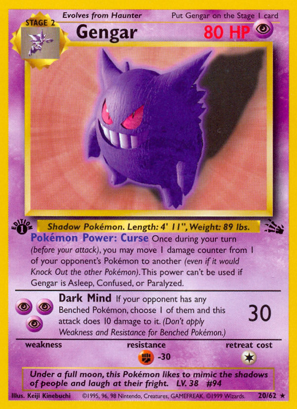 Gengar (20/62) [Fossil 1st Edition] | Gear Gaming Fayetteville