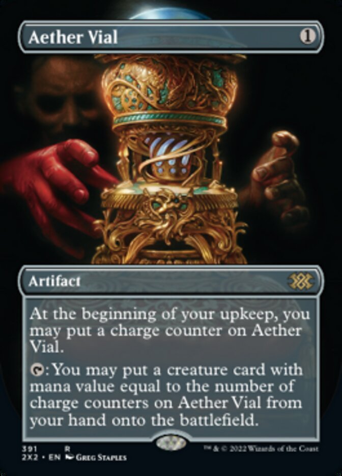 Aether Vial (Borderless Alternate Art) [Double Masters 2022] | Gear Gaming Fayetteville