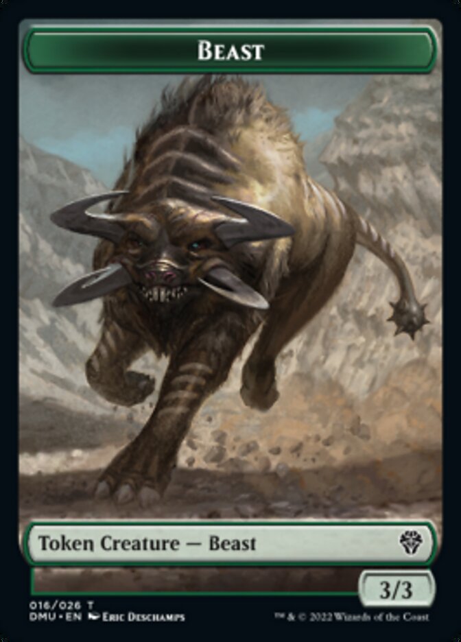 Kavu // Beast Double-Sided Token [Dominaria United Commander Tokens] | Gear Gaming Fayetteville