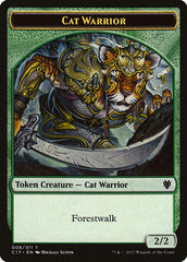 Cat // Cat Warrior Double-Sided Token [Commander 2017 Tokens] | Gear Gaming Fayetteville