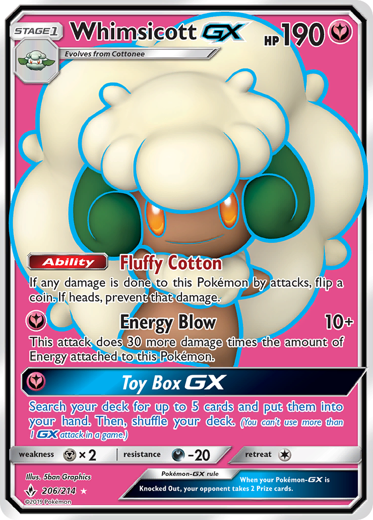 Whimsicott GX (206/214) [Sun & Moon: Unbroken Bonds] | Gear Gaming Fayetteville