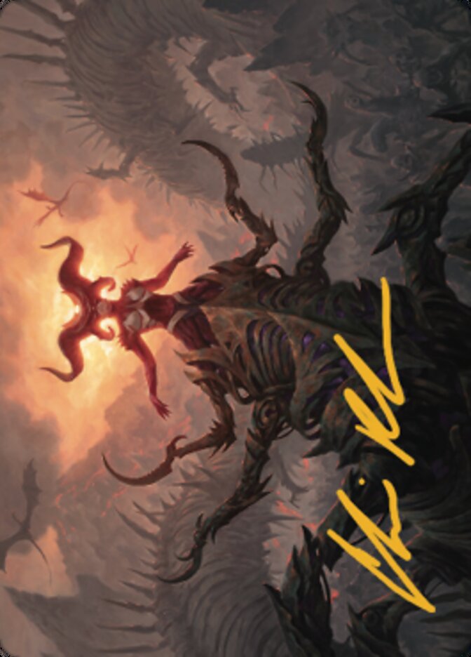 Sheoldred, the Apocalypse Art Card (Gold-Stamped Signature) [Dominaria United Art Series] | Gear Gaming Fayetteville