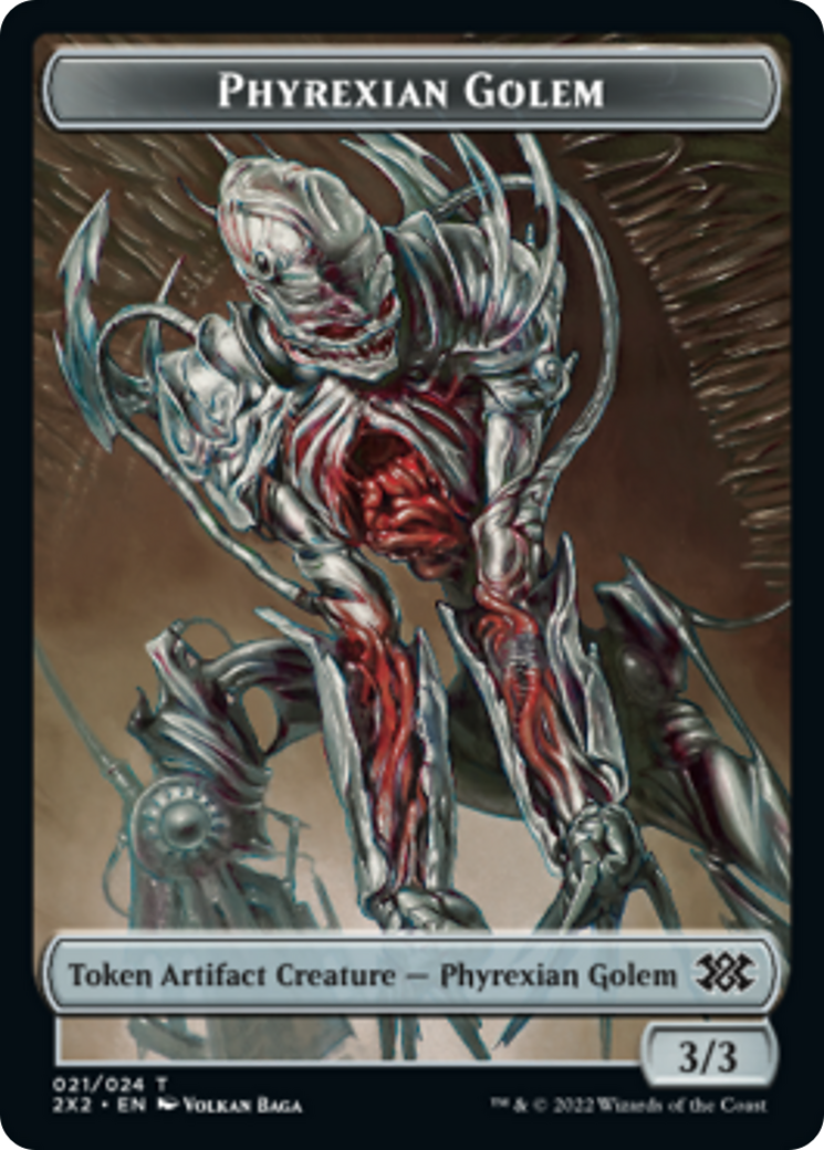 Egg // Phyrexian Golem Double-Sided Token [Double Masters 2022 Tokens] | Gear Gaming Fayetteville