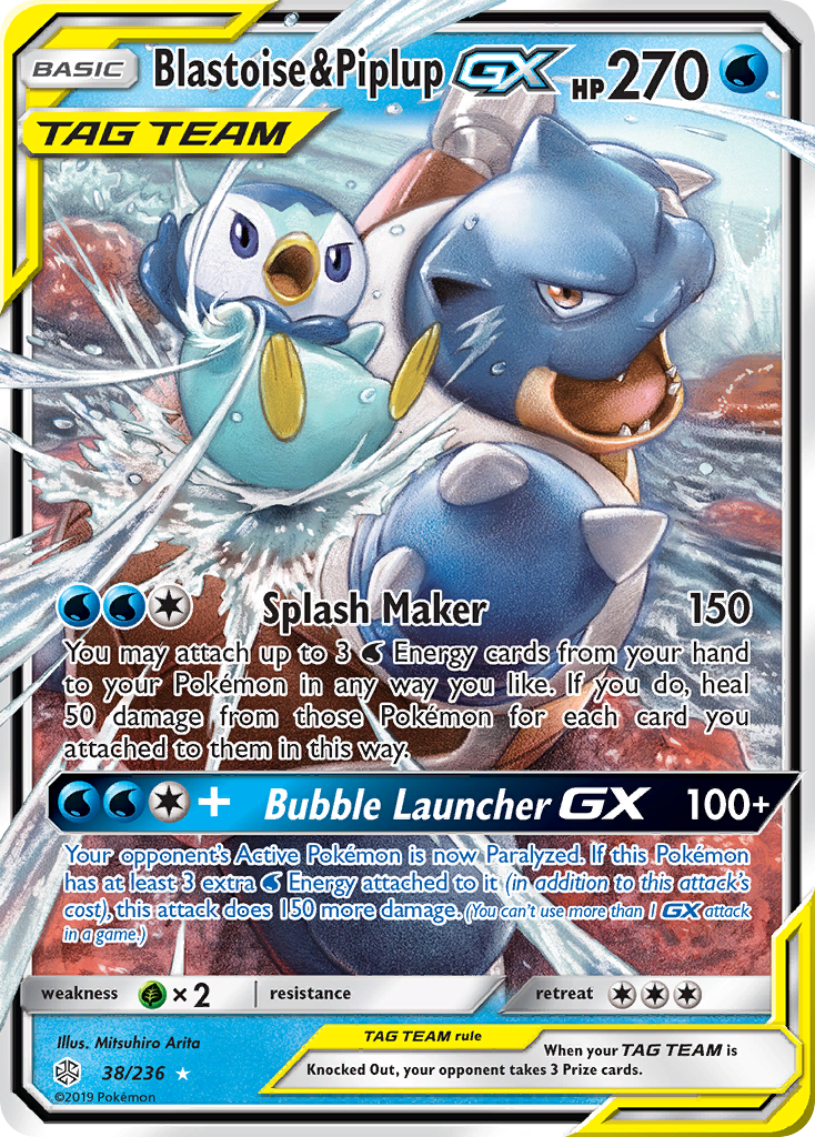 Blastoise & Piplup GX (38/236) [Sun & Moon: Cosmic Eclipse] | Gear Gaming Fayetteville