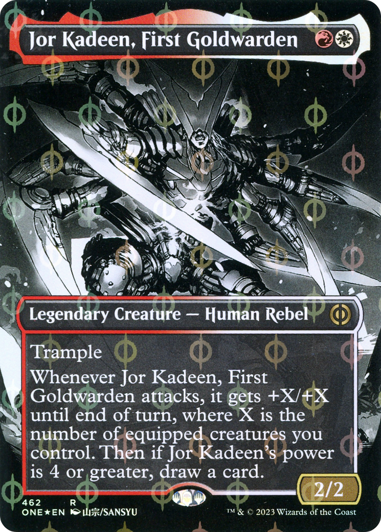 Jor Kadeen, First Goldwarden (Borderless Manga Step-and-Compleat Foil) [Phyrexia: All Will Be One] | Gear Gaming Fayetteville