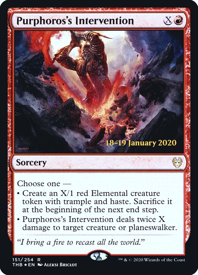 Purphoros's Intervention [Theros Beyond Death Prerelease Promos] | Gear Gaming Fayetteville