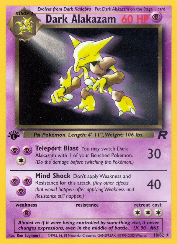 Dark Alakazam (18/82) [Team Rocket 1st Edition] | Gear Gaming Fayetteville