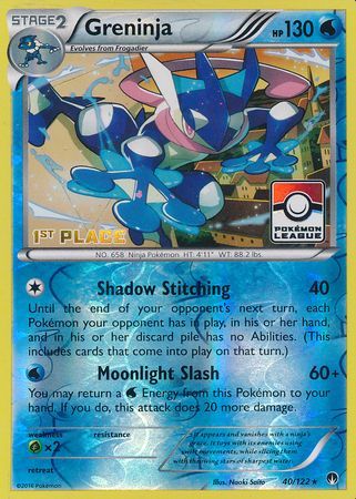 Greninja (40/122) (League Promo 1st Place) [XY: BREAKpoint] | Gear Gaming Fayetteville