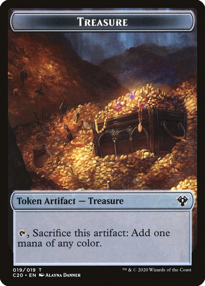 Saproling // Treasure Double-Sided Token [Commander 2020 Tokens] | Gear Gaming Fayetteville