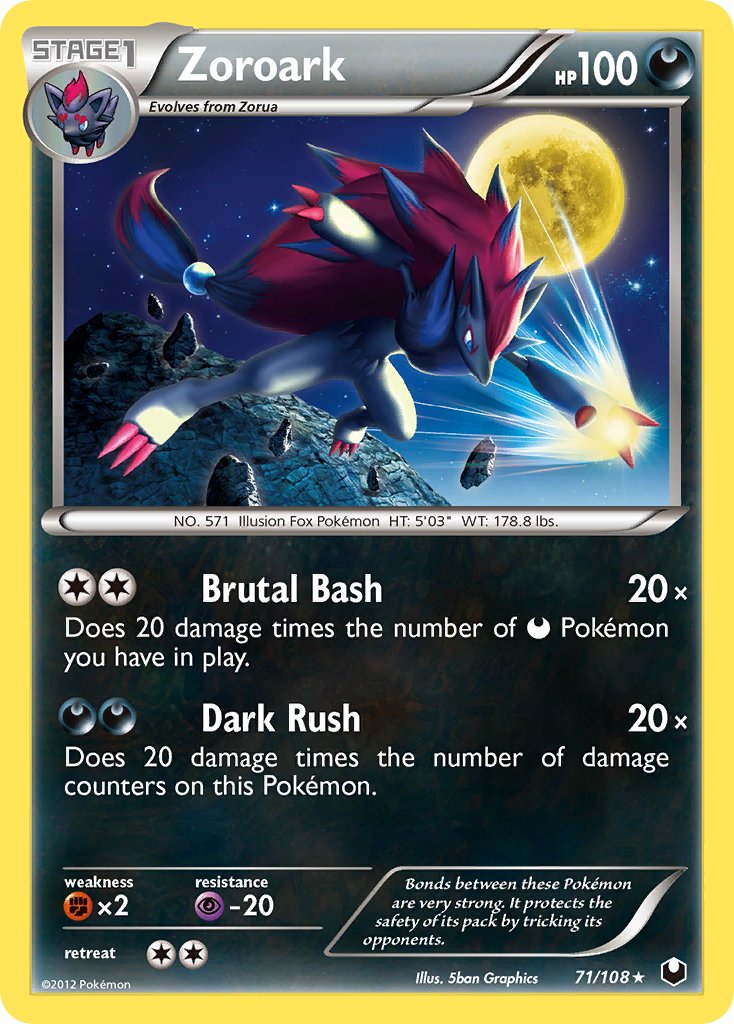 Zoroark (71/108) (Cracked Ice Holo) (Theme Deck Exclusive) [Black & White: Dark Explorers] | Gear Gaming Fayetteville