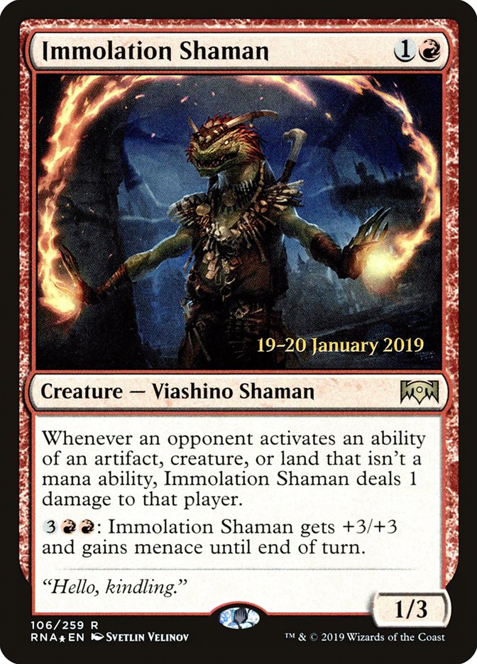 Immolation Shaman [Ravnica Allegiance Prerelease Promos] | Gear Gaming Fayetteville