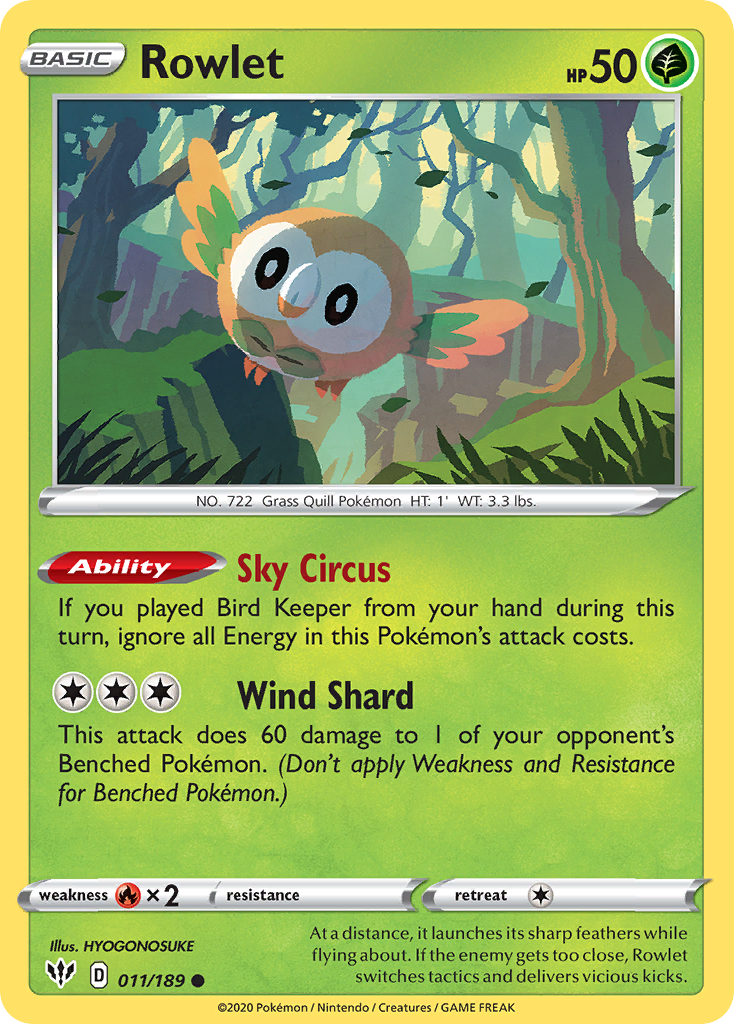 Rowlet (011/189) [Sword & Shield: Darkness Ablaze] | Gear Gaming Fayetteville