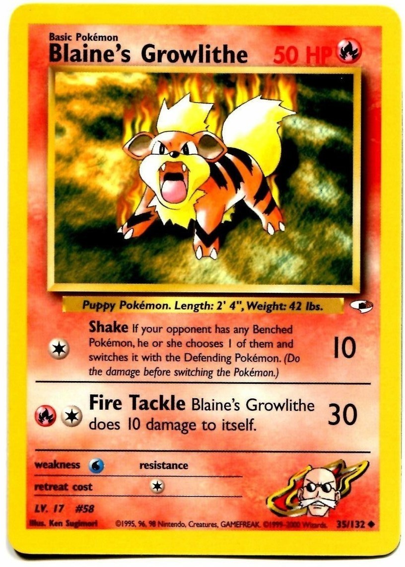 Blaine's Growlithe (35/132) [Gym Heroes Unlimited] | Gear Gaming Fayetteville