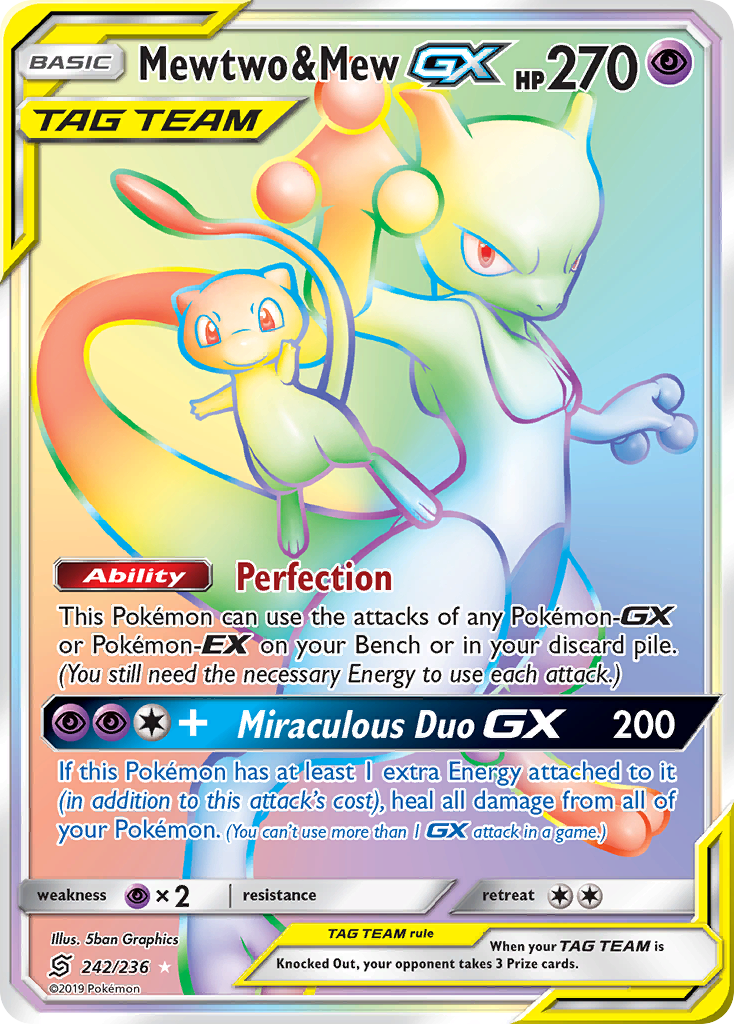 Mewtwo & Mew GX (242/236) [Sun & Moon: Unified Minds] | Gear Gaming Fayetteville