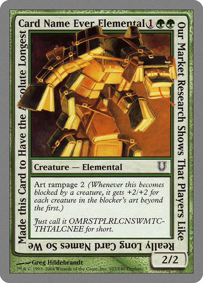 Our Market Research Shows That Players Like Really Long Card Names So We Made this Card to Have the Absolute Longest Card Name Ever Elemental [Unhinged] | Gear Gaming Fayetteville