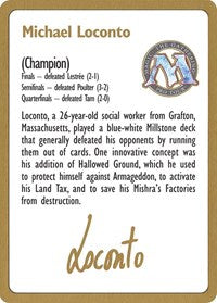 1996 Michael Loconto Biography Card [World Championship Decks] | Gear Gaming Fayetteville