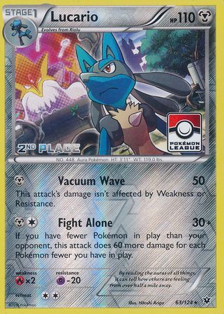 Lucario (63/124) (League Promo 2nd Place) [XY: Fates Collide] | Gear Gaming Fayetteville