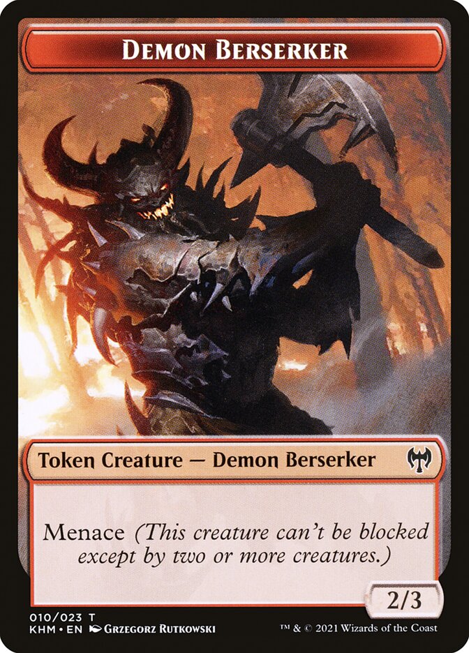 Dwarf Berserker // Demon Berserker Double-Sided Token [Kaldheim Tokens] | Gear Gaming Fayetteville