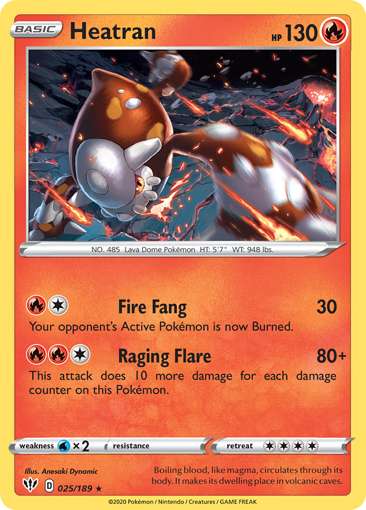 Heatran (025/189) [Sword & Shield: Darkness Ablaze] | Gear Gaming Fayetteville