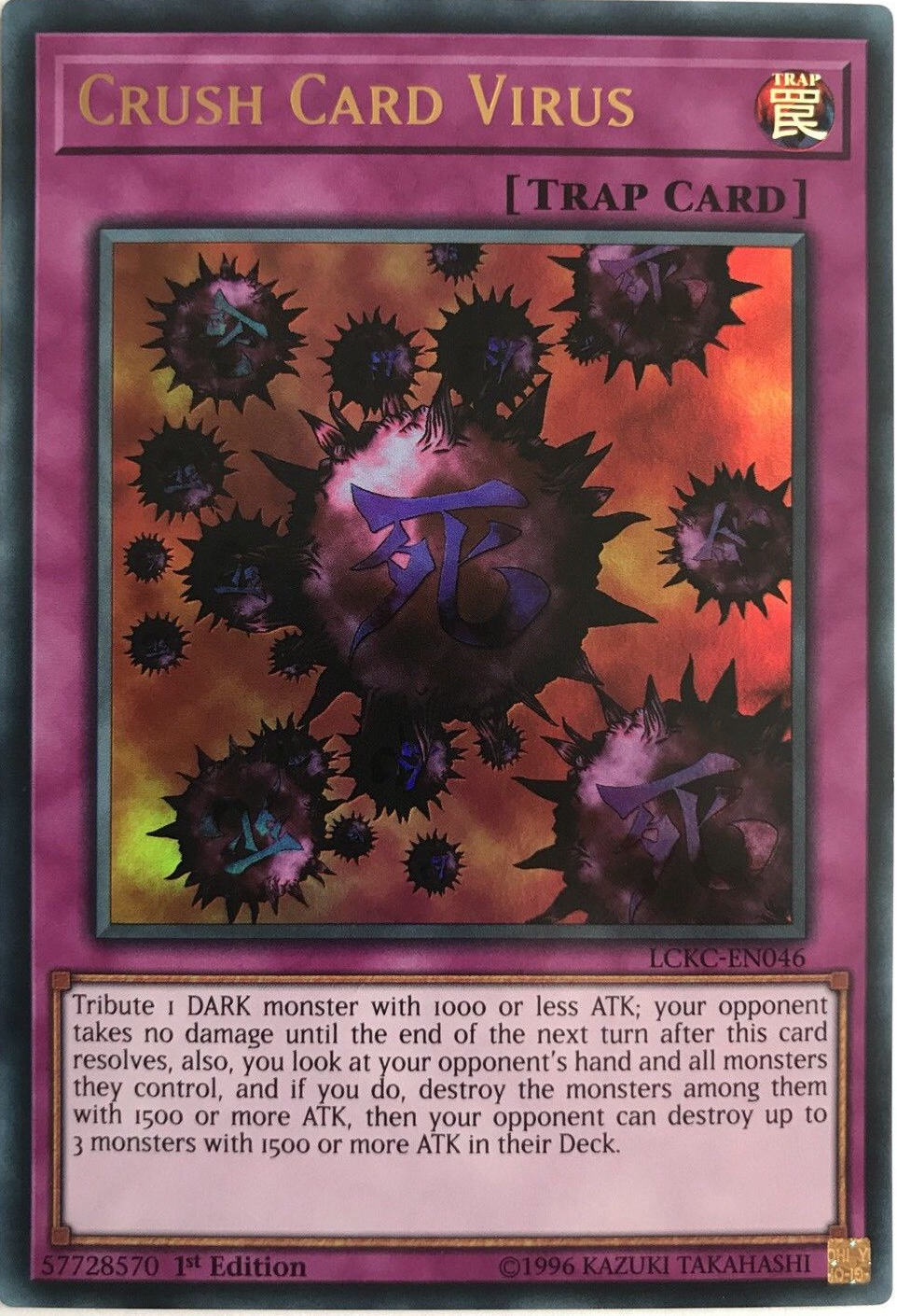 Crush Card Virus (Version 1) [LCKC-EN046] Ultra Rare | Gear Gaming Fayetteville