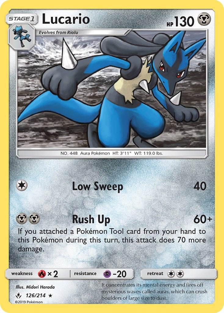 Lucario (126/214) (Theme Deck Exclusive) [Sun & Moon: Unbroken Bonds] | Gear Gaming Fayetteville