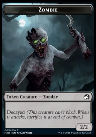 Zombie (005) // Zombie (004) Double-Sided Token [Innistrad: Midnight Hunt Commander Tokens] | Gear Gaming Fayetteville